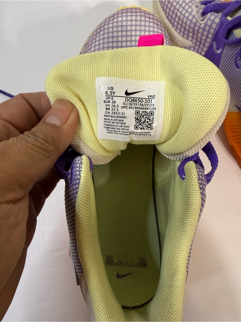 Nike Kids Purple, Orange & Hot Pink Athletic Sneakers - Picture 7 of 8